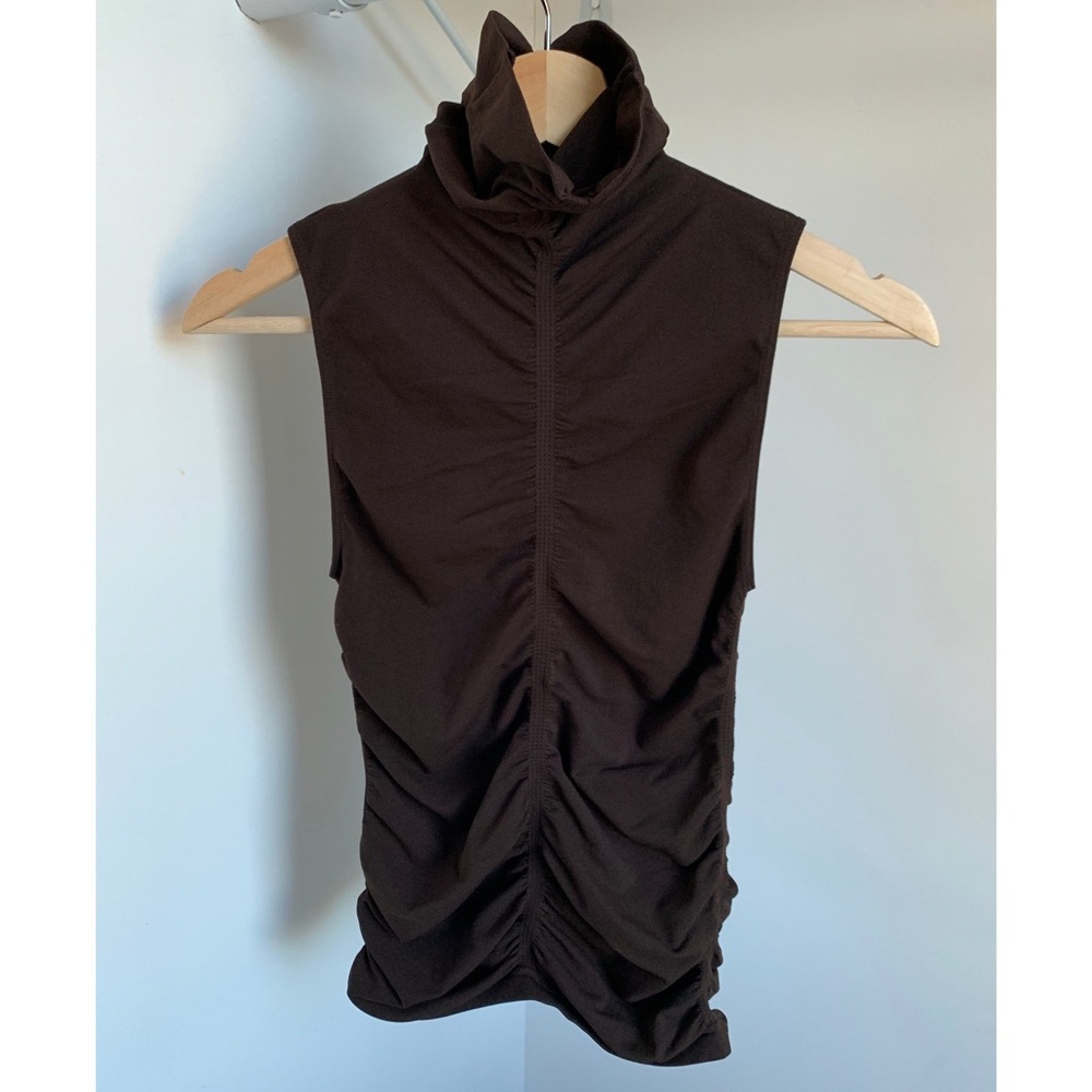 Last Tango • S/M • Ruched Gathered Sleeveless Turtleneck Tank Top